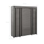 Wardrobe with compartments and gray fabric rods 150x45x176 cm by vidaXL, Wardrobes - Ref: Foro24-282436, Price: 63,50 €, Disc...