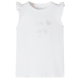 Camiseta infantil con mangas de volantes blanco 128 de , Camisetas para niños - Ref: Foro24-10497, Precio: 7,99 €, Descuento: %