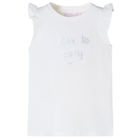 Camiseta infantil con mangas de volantes blanco 104 de , Camisetas para niños - Ref: Foro24-10495, Precio: 7,99 €, Descuento: %