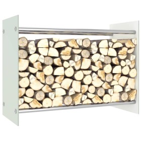 White glass firewood rack 80x35x60 cm by vidaXL, Firewood bags and holders - Ref: Foro24-282833, Price: 68,99 €, Discount: %