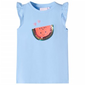 Light blue children's t-shirt with flutter sleeves size 92 by , Kids T-shirts - Ref: Foro24-10629, Price: 9,99 €, Discount: %