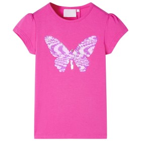 Kinder-T-Shirt mit Flügelärmeln, Dunkelrosa 128 von , Kinder-T-Shirts - Ref: Foro24-10842, Preis: 8,01 €, Rabatt: %