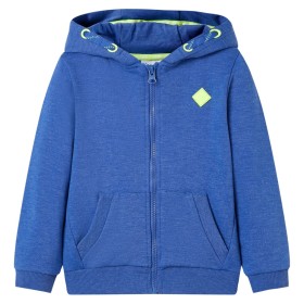 Sudadera infantil con capucha y cremallera azul mélange 104 de , Camisetas para niños - Ref: Foro24-11890, Precio: 14,67 €, D...