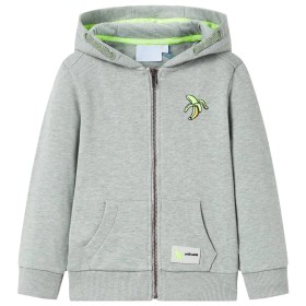 Kinder-Sweatshirt mit Kapuze und Reißverschluss, hellkhaki melange 116 von , Kinder-T-Shirts - Ref: Foro24-11691, Preis: 13,9...