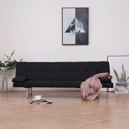 Sofa bed with two black polyester pillows by vidaXL, Sofas - Ref: Foro24-282189, Price: 205,43 €, Discount: %