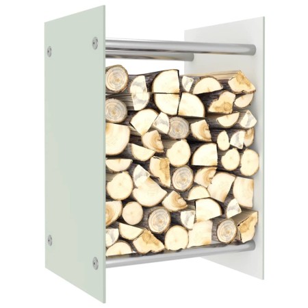 White glass firewood rack 40x35x60 cm by vidaXL, Firewood bags and holders - Ref: Foro24-282830, Price: 48,46 €, Discount: %