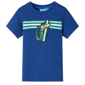 Dark blue mélange children's t-shirt size 128 by , Kids T-shirts - Ref: Foro24-12487, Price: 8,08 €, Discount: %