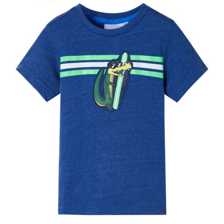 Camiseta infantil azul oscuro mélange 128 de , Camisetas para niños - Ref: Foro24-12487, Precio: 8,99 €, Descuento: %