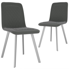 Gray velvet dining chairs 2 units by vidaXL, dining chairs - Ref: Foro24-282569, Price: 113,55 €, Discount: %