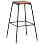 Kitchen stools 2 pcs solid pine wood and black steel by vidaXL, Kitchen stools - Ref: Foro24-280076, Price: 81,61 €, Discount: %