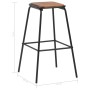 Kitchen stools 2 pcs solid pine wood and black steel by vidaXL, Kitchen stools - Ref: Foro24-280076, Price: 81,61 €, Discount: %