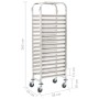 Kitchen trolley with 16 stainless steel trays 38x55x163 cm by vidaXL, Kitchen and dining carts - Ref: Foro24-50920, Price: 17...