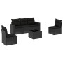 6-teiliges Gartensofa-Set und schwarze synthetische Rattankissen von , Modulare Sofas für den Außenbereich - Ref: Foro24-3251...