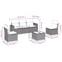 6-teiliges Gartensofa-Set und schwarze synthetische Rattankissen von , Modulare Sofas für den Außenbereich - Ref: Foro24-3251...