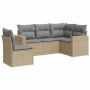 Garden sofa set with cushions 5 pieces beige synthetic rattan by , Modular outdoor sofas - Ref: Foro24-3251306, Price: 432,25...