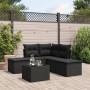 6-teiliges Gartensofa-Set und schwarze synthetische Rattankissen von , Gartensets - Ref: Foro24-3217725, Preis: 318,12 €, Rab...