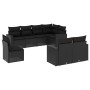 8-teiliges Gartensofa-Set und schwarze synthetische Rattankissen von , Modulare Sofas für den Außenbereich - Ref: Foro24-3251...