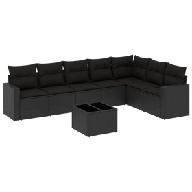 8-teiliges Gartensofa-Set und schwarze synthetische Rattankissen von , Gartensets - Ref: Foro24-3219045, Preis: 497,79 €, Rab...