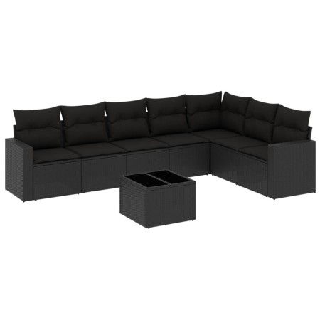 8-piece garden sofa set and black synthetic rattan cushions by , Garden sets - Ref: Foro24-3219045, Price: 490,72 €, Discount: %