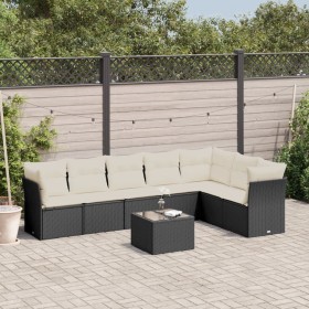 8-teiliges Gartensofa-Set und schwarze synthetische Rattankissen von , Gartensets - Ref: Foro24-3217746, Preis: 503,07 €, Rab...