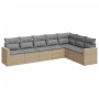 7-piece garden sofa set and beige synthetic rattan cushions by , Garden sets - Ref: Foro24-3219039, Price: 473,06 €, Discount: %