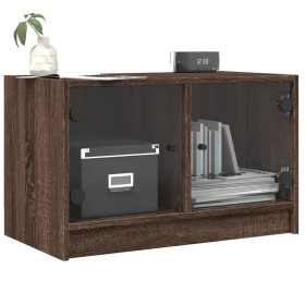 Mueble de TV con puertas de vidrio marrón roble 68x37x42 cm de , Muebles TV - Ref: Foro24-836363, Precio: 58,39 €, Descuento: %