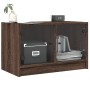 Mueble de TV con puertas de vidrio marrón roble 68x37x42 cm de , Muebles TV - Ref: Foro24-836363, Precio: 59,99 €, Descuento: %