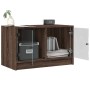 TV cabinet with oak brown glass doors 68x37x42 cm by , TV Furniture - Ref: Foro24-836363, Price: 58,39 €, Discount: %