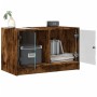 Mueble de TV con puertas de vidrio roble ahumado 68x37x42 cm de , Muebles TV - Ref: Foro24-836361, Precio: 56,76 €, Descuento: %