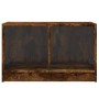 Mueble de TV con puertas de vidrio roble ahumado 68x37x42 cm de , Muebles TV - Ref: Foro24-836361, Precio: 56,76 €, Descuento: %