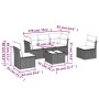 6-teiliges Gartensofa-Set und schwarze synthetische Rattankissen von , Gartensets - Ref: Foro24-3249194, Preis: 372,68 €, Rab...