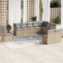 Gartensofa-Set mit beigen Kissen, 10-teilig, synthetisches Rattan von , Gartensets - Ref: Foro24-3217799, Preis: 644,39 €, Ra...