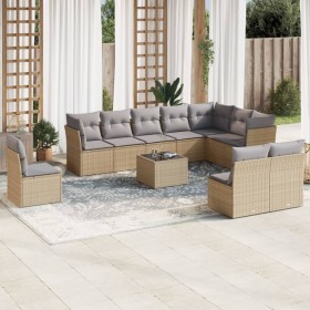 11-piece garden sofa set with beige synthetic rattan cushions by , Garden sets - Ref: Foro24-3217809, Price: 703,07 €, Discou...