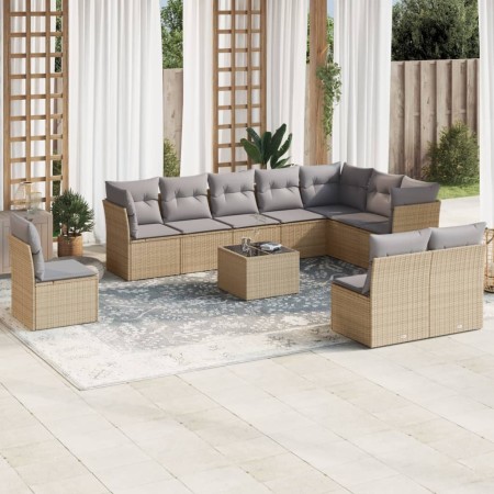 11-teiliges Gartensofa-Set mit beigen synthetischen Rattankissen von , Gartensets - Ref: Foro24-3217809, Preis: 702,65 €, Rab...