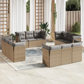 12-teiliges Gartensofa-Set und braune synthetische Rattankissen von , Gartensets - Ref: Foro24-3249168, Preis: 947,99 €, Raba...