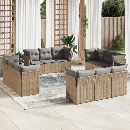 12-piece garden sofa set and brown synthetic rattan cushions by , Garden sets - Ref: Foro24-3249168, Price: 960,84 €, Discoun...