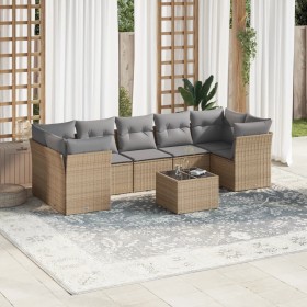 Gartensofa-Set mit beigen Kissen 8 Stück PE-Rattan von , Gartensets - Ref: Foro24-3249128, Preis: 526,99 €, Rabatt: %