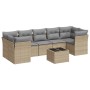 Gartensofa-Set mit beigen Kissen 8 Stück PE-Rattan von , Gartensets - Ref: Foro24-3249128, Preis: 537,34 €, Rabatt: %