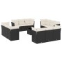 Garden sofa and cushion set 13 pieces black synthetic rattan by , Garden sets - Ref: Foro24-3249175, Price: 871,67 €, Discoun...