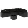 8-teiliges Gartensofa-Set und schwarze synthetische Rattankissen von , Modulare Sofas für den Außenbereich - Ref: Foro24-3251...