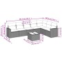 8-teiliges Gartensofa-Set und schwarze synthetische Rattankissen von , Modulare Sofas für den Außenbereich - Ref: Foro24-3251...