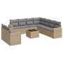 Gartensofa-Set mit beigen Kissen, 10-teilig, synthetisches Rattan von , Modulare Sofas für den Außenbereich - Ref: Foro24-325...