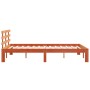 Bed frame with wax brown pine wood headboard 120x190 cm by , Beds and slatted bases - Ref: Foro24-844268, Price: 91,31 €, Dis...