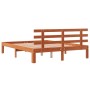 Estructura cama con cabecero madera pino marrón cera 120x190 cm de , Camas y somieres - Ref: Foro24-844268, Precio: 91,31 €, ...