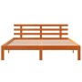 Bed frame with wax brown pine wood headboard 180x200 cm by , Beds and slatted bases - Ref: Foro24-844277, Price: 127,99 €, Di...