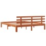 Bed frame with wax brown pine wood headboard 180x200 cm by , Beds and slatted bases - Ref: Foro24-844277, Price: 127,99 €, Di...