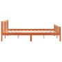 Bed frame with wax brown pine wood headboard 150x200 cm by , Beds and slatted bases - Ref: Foro24-844398, Price: 106,61 €, Di...