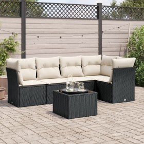 6-piece garden sofa set and black synthetic rattan cushions by , Garden sets - Ref: Foro24-3249445, Price: 396,99 €, Discount: %