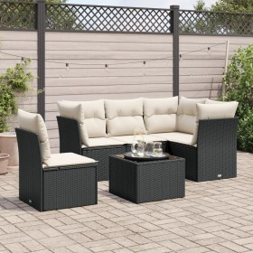 6-piece garden sofa set and black synthetic rattan cushions by , Garden sets - Ref: Foro24-3249485, Price: 384,53 €, Discount: %