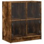 Armario auxiliar puertas de vidrio roble ahumado 68x37x75,5 cm de , Aparadores - Ref: Foro24-836382, Precio: 84,99 €, Descuen...